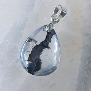 👻 Phantom GHoSt Quartz ☯️ Genuine CrystaL tear drop Necklace ✨Pendant ONLY